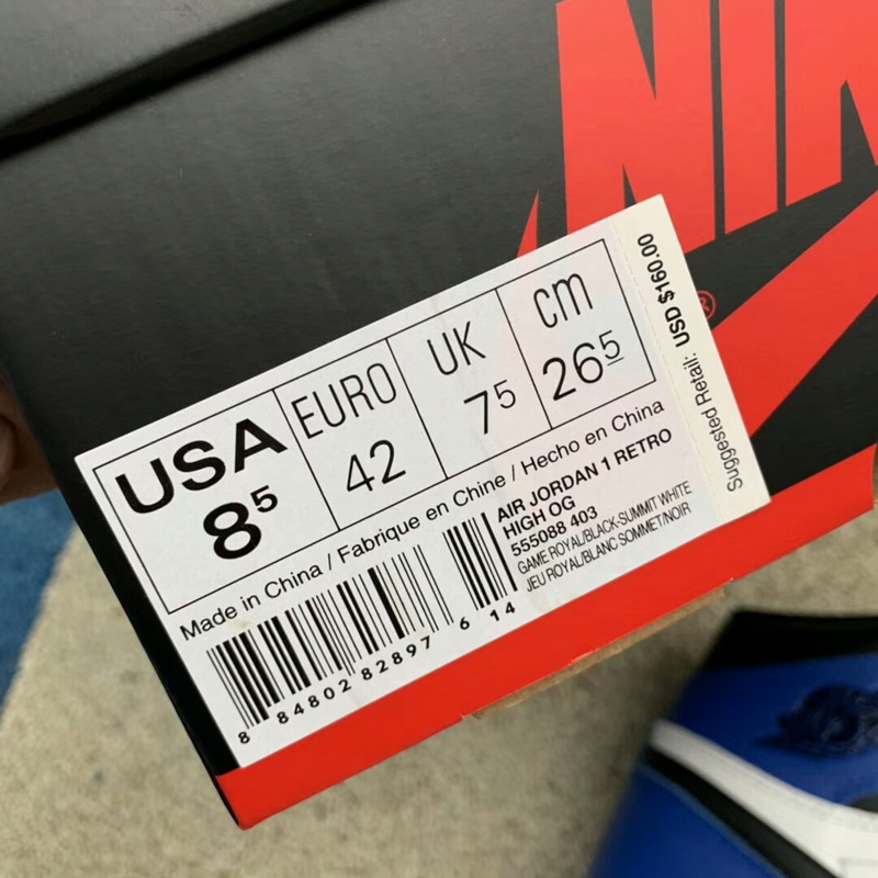 Authentic Air Jordan 1 OG Game Royal 